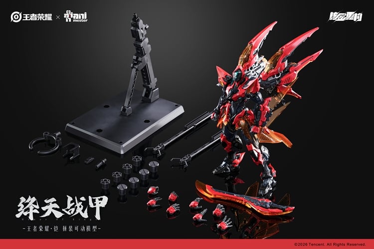 AniMester Honor of Kings Sun Kai (Crimson Sky Armor Ver.) 1/12 Scale Model Kit (With Bonus) - View 21