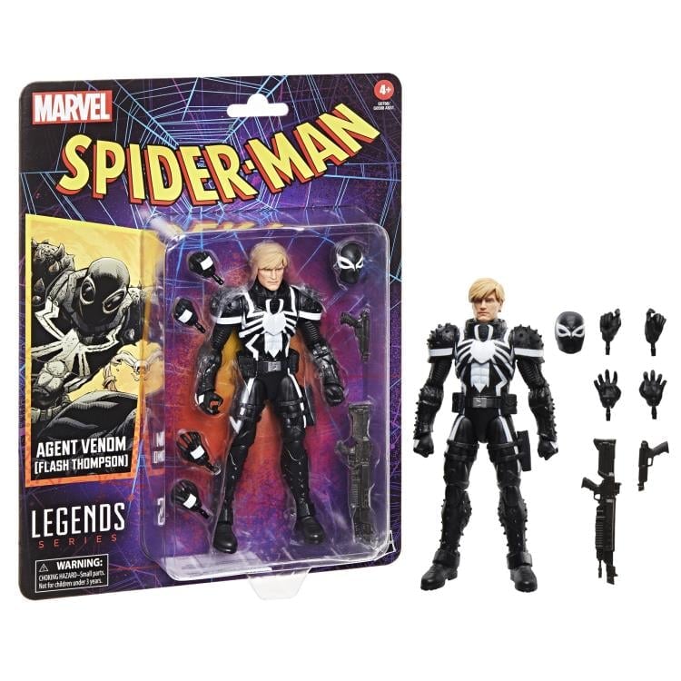 Hasbro Spider-Man Marvel Legends Retro Collection Agent Venom Flash Thompson Action Figure - View 8