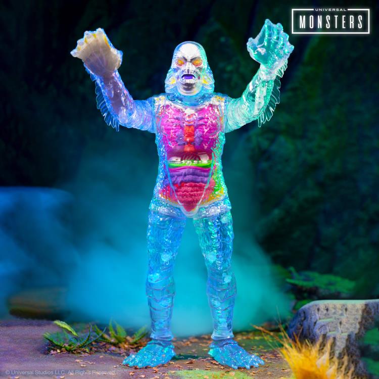 Super7 Universal Monsters Super Cyborg Creature from the Black Lagoon (Clear) Figure 11-Inch - View 3