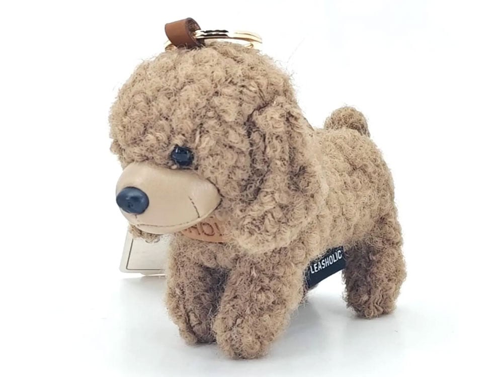 Locker Toys Leasholic Poodle (Brown) Leather Plush Charm 5.5-Inch - View 2
