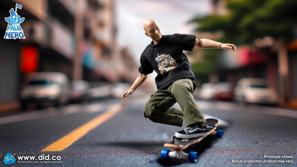 DiD Palm Hero Simply Fun Series The Skateboarder 1/12 Scale Action Figure - View 9