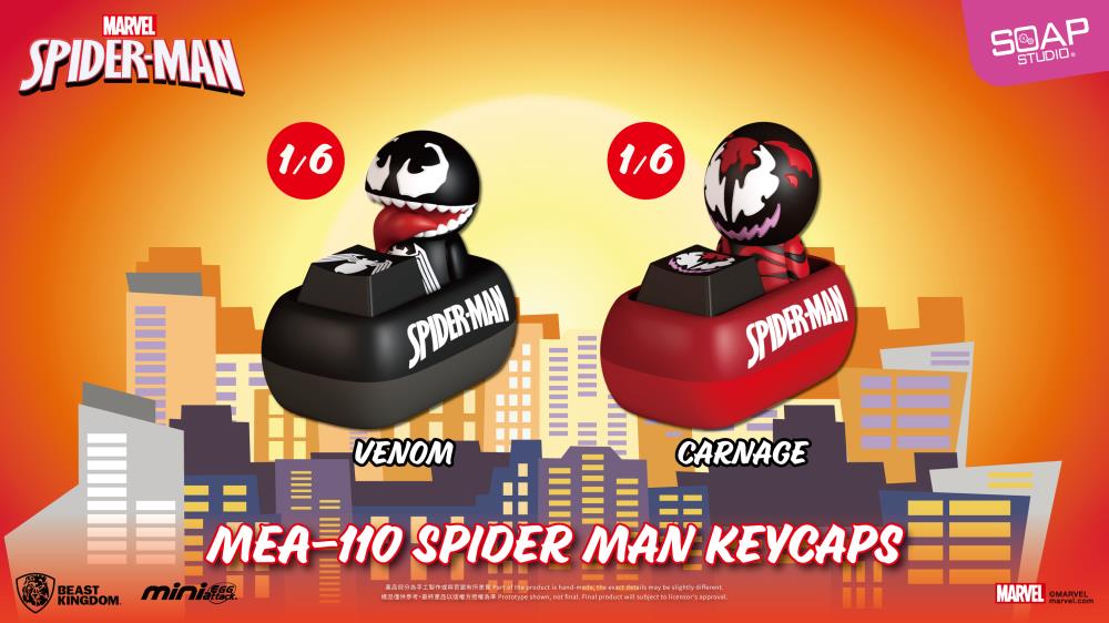 Beast Kingdom Marvel Mini Egg Attack MEA-110 Spider-Man Keycaps Box of 6 Random Keycaps - View 6