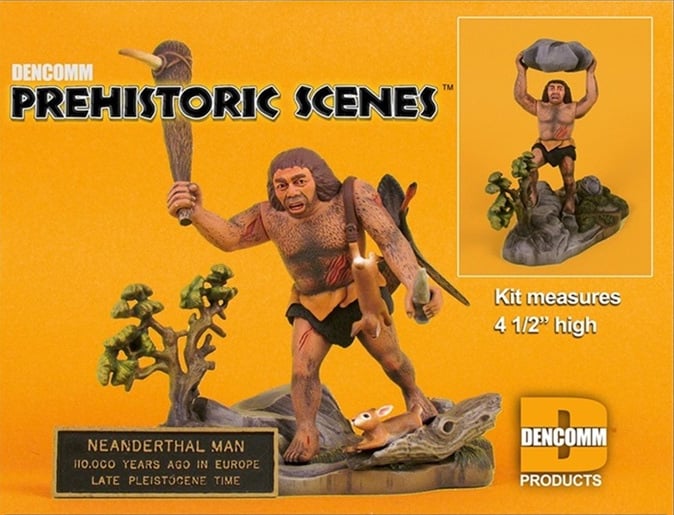 Dencomm Prehistoric Scenes Neanderthal Man 1/13 Scale Plastic Model Kit - View 3