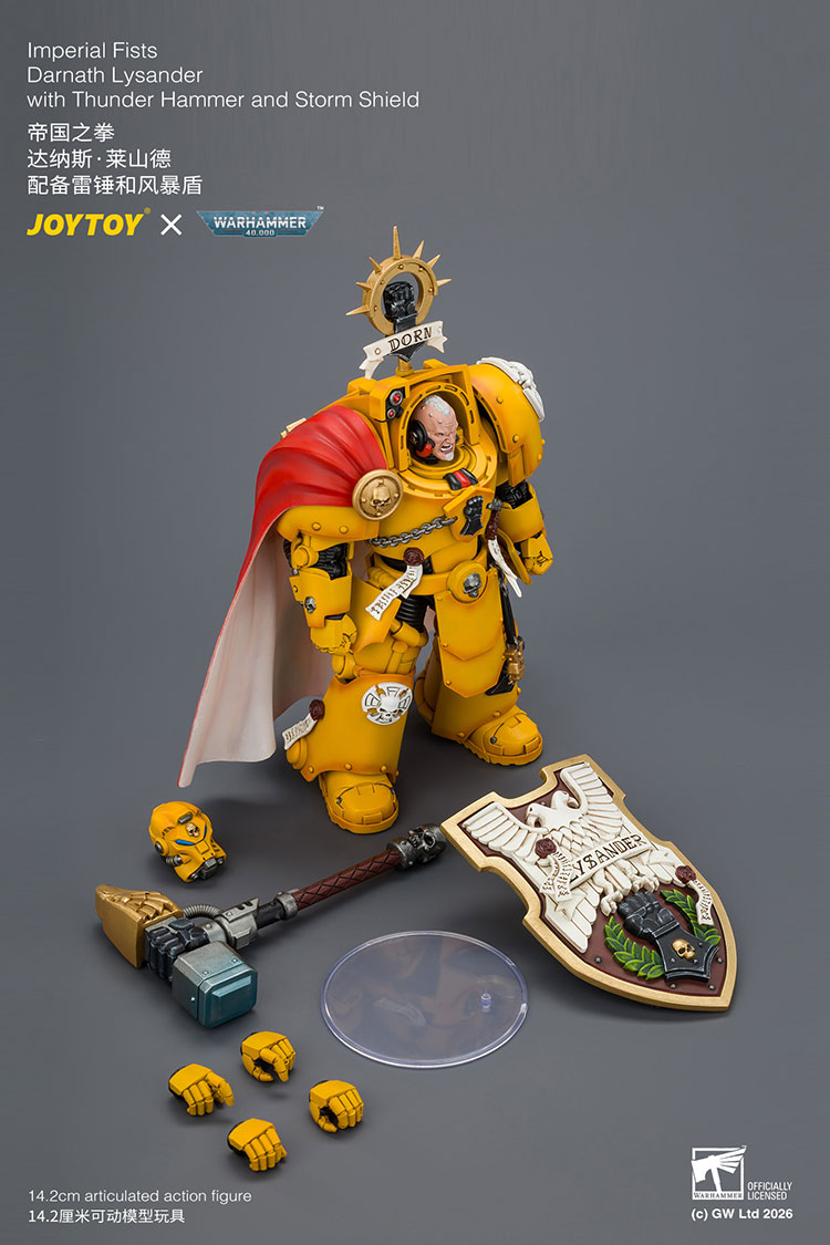 JoyToy Warhammer 40,000 Imperial Fists Darnath Lysander 1/18 Scale Plastic Action Figure 5.6-Inch - View 15