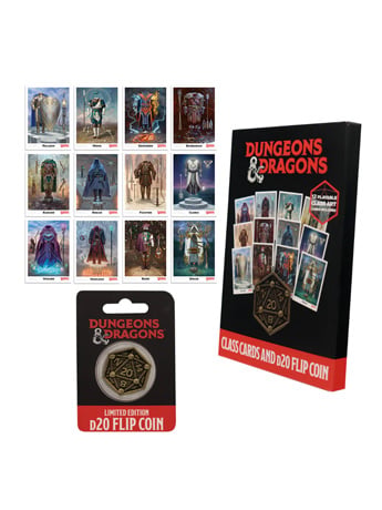 Fanattik Collectibles Dungeons & Dragons Class Cards and D20 Flip Coin Set