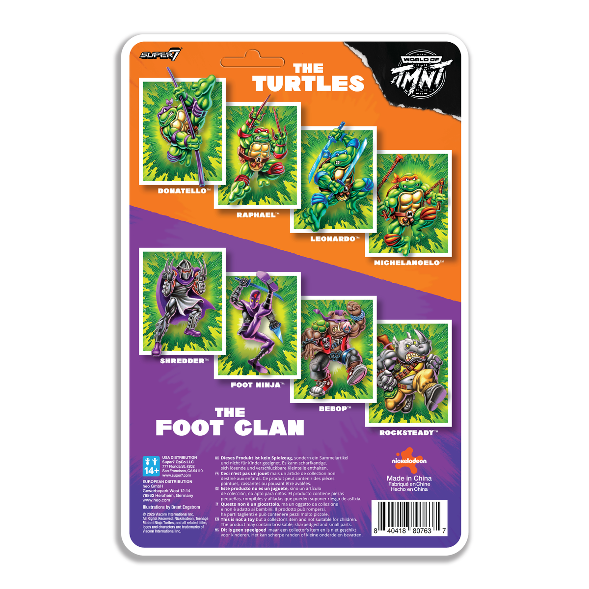 Super7 Teenage Mutant Ninja Turtles ReAction+ Rocksteady Plastic Action Figure - View 5