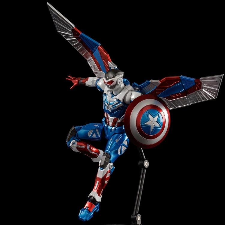 Sentinel Marvel Fighting Armor Captain America (Sam Wilson) Action Figure, 6.5-Inch - View 10