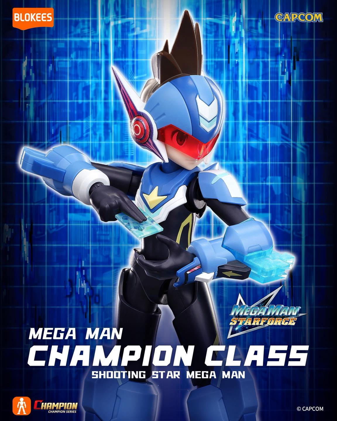 Blokees Mega Man Champion Class CC02 Shooting Star Mega Man Model Kit 10-Inch - View 3