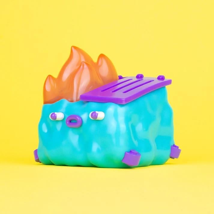 100% Soft Dumpster Fire GlanderCo 3.5-Inch Vinyl Figure - View 3