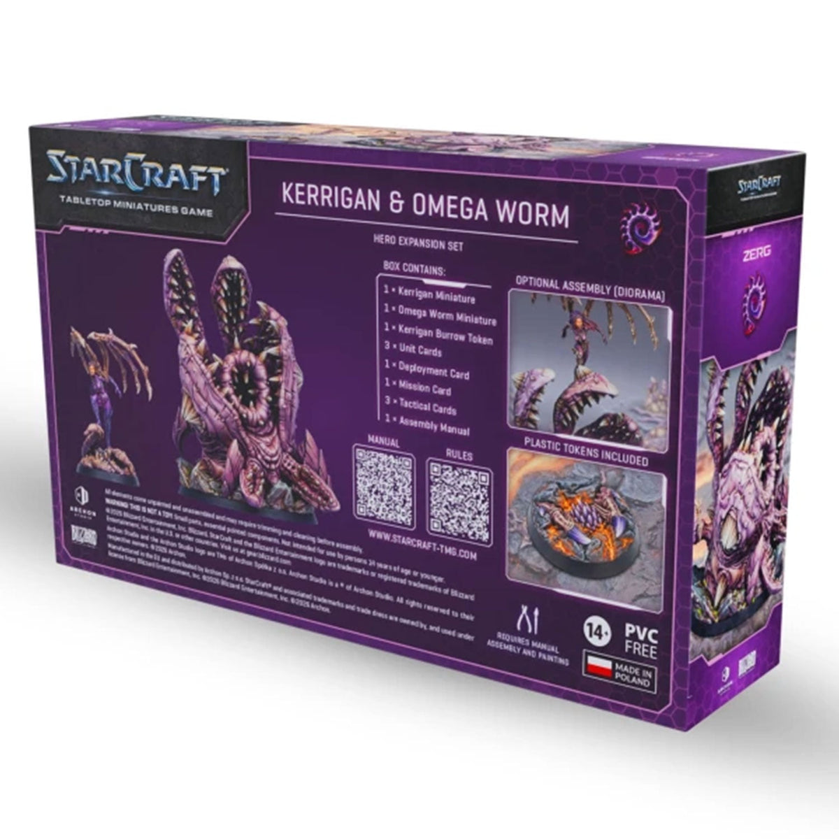 Archon Studios StarCraft The Miniatures Game Zerg Kerrigan and Omega Worm Expansion Set - View 3
