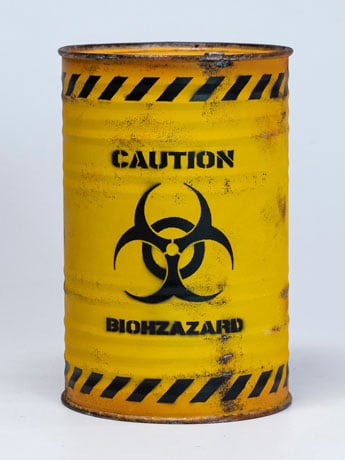 MMMToys Biohazard Waste Bin 1/6 Scale Metal Accessory