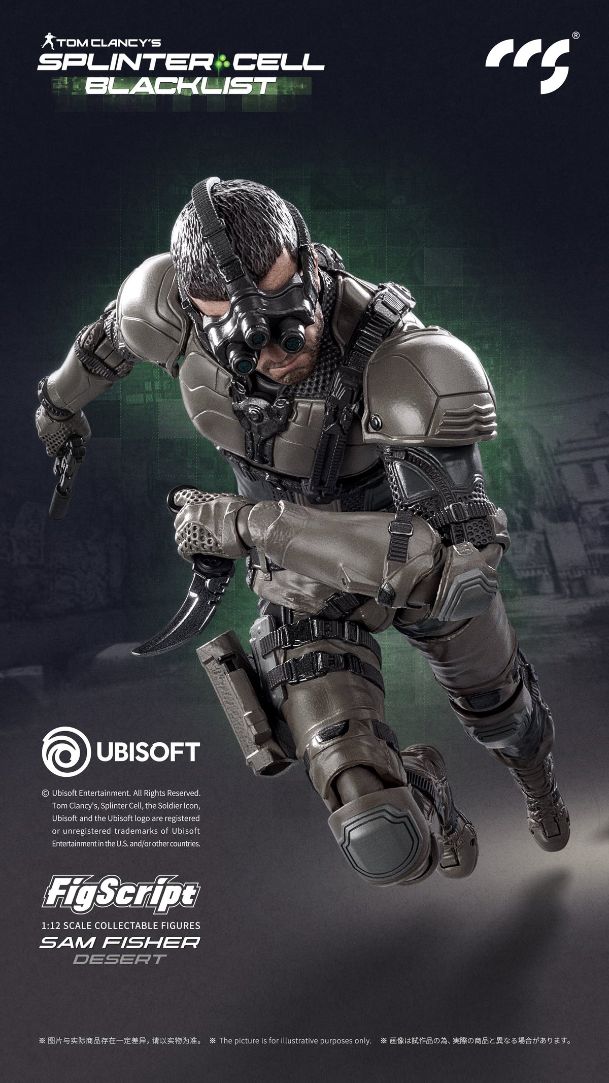 CCSTOYS Splinter Cell: Blacklist FigScript Sam Fisher Desert Ver. 1/12 Scale Action Figure - View 8