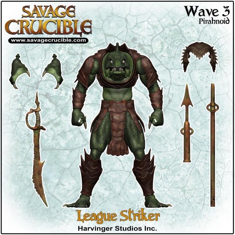 Harvinger Studios Savage Crucible League Striker Pirahnoid Action Figure with 30 Articulation Points - View 6