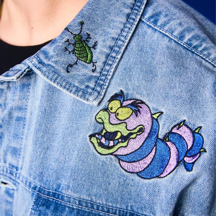 Cakeworthy Beetlejuice Denim Jacket with Lydia Deetz and Sandworm Art - View 10