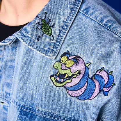 Cakeworthy Beetlejuice Denim Jacket with Lydia Deetz and Sandworm Art - View 10
