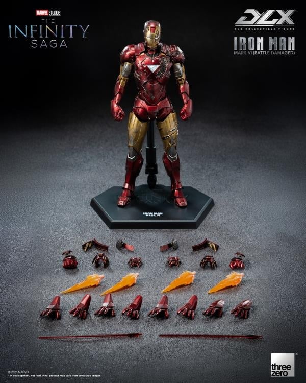 threezero Marvel Infinity Saga DLX Iron Man Mark 6 (Battle Damaged Ver.) 1/12 Scale 7-Inch Action Figure - View 16