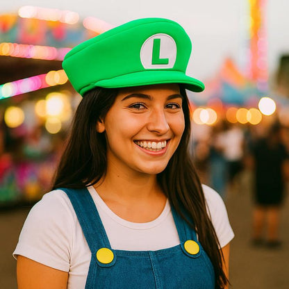 Bioworld Super Mario Embroidered Luigi Cosplay Hat in Polyester - View 9