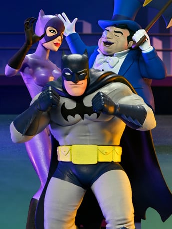 NECA DC Comics Toony Classics Series 2 Set of 3 Figures with Batman Catwoman Penguin