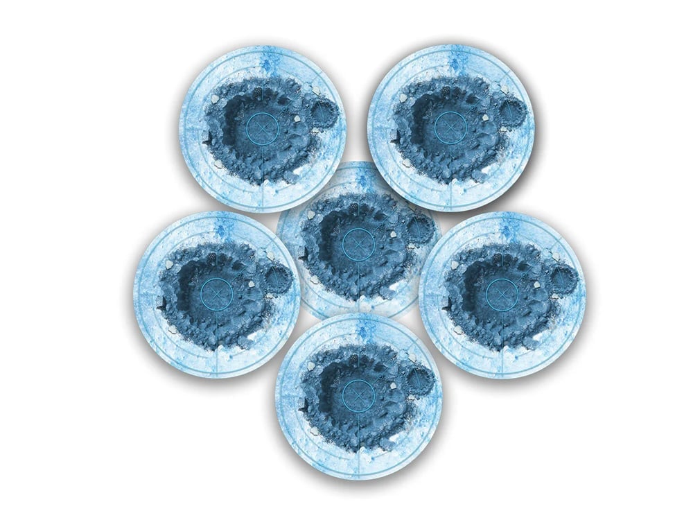 Frontline Gaming FLG Objectives Snow Crater Marker Set Neoprene Game Markers - View 2