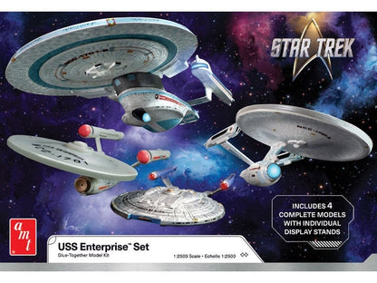 AMT Star Trek U.S.S. Enterprise Four Ship Set 1/2500 Scale Plastic Model Kit - View 2