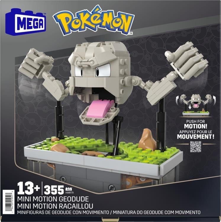 Mattel Pokemon Mega Construx Wonder Builder Mini Motion Geodude Building Set, 5-Inch - View 3