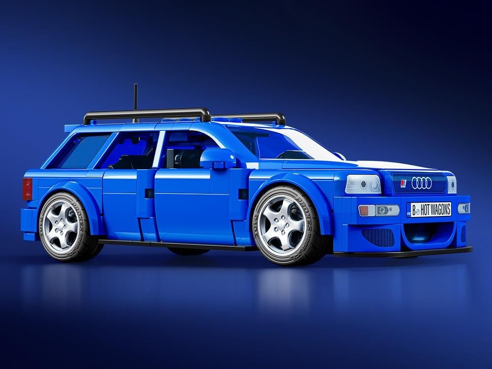 Hot Wheels Speed Series Mattel Brick Shop 1994 Audi Avant RS2 1/32 Scale Building Set - View 2