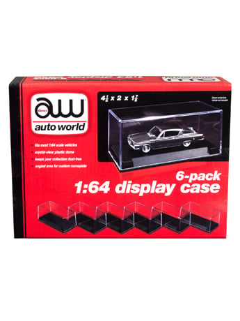 Auto World 1/64 Scale Display Case 6-Pack, Plastic Collector Cases