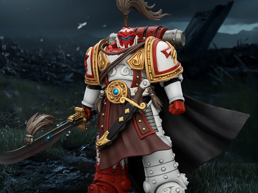 JoyToy Warhammer The Horus Heresy White Scars Hibou Khan Seeker of Atonement with The Breath of the Storm Powersword 1/18 Scale Action Figure - View 2
