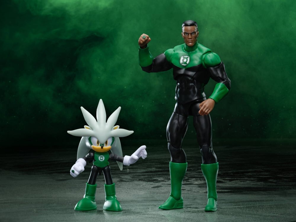 Jakks Pacific DC Comics x Sonic the Hedgehog Silver & Green Lantern Action Figure Two-Pack - View 2