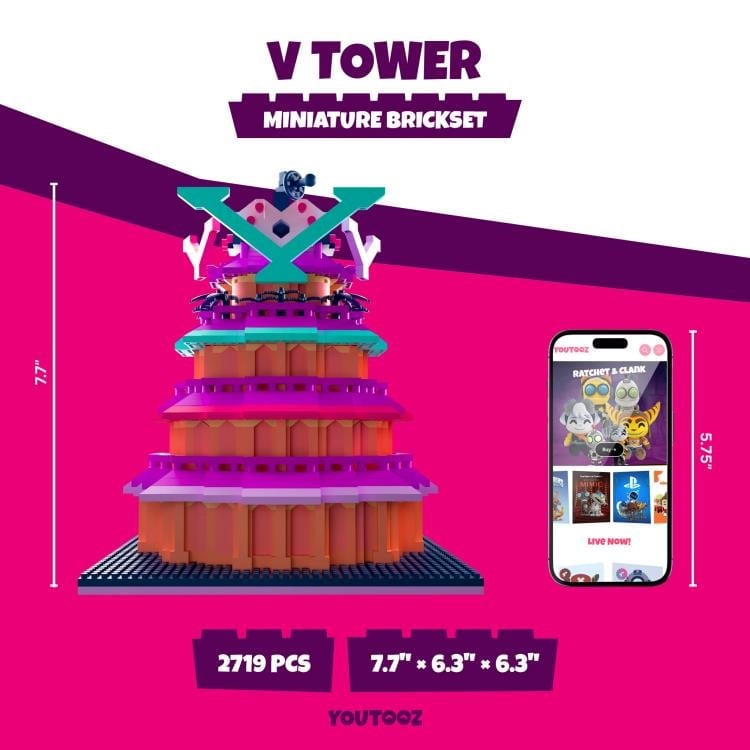 YouTooz Hazbin Hotel V Tower Miniature Brick Set, 6.3-Inch Plastic - View 10