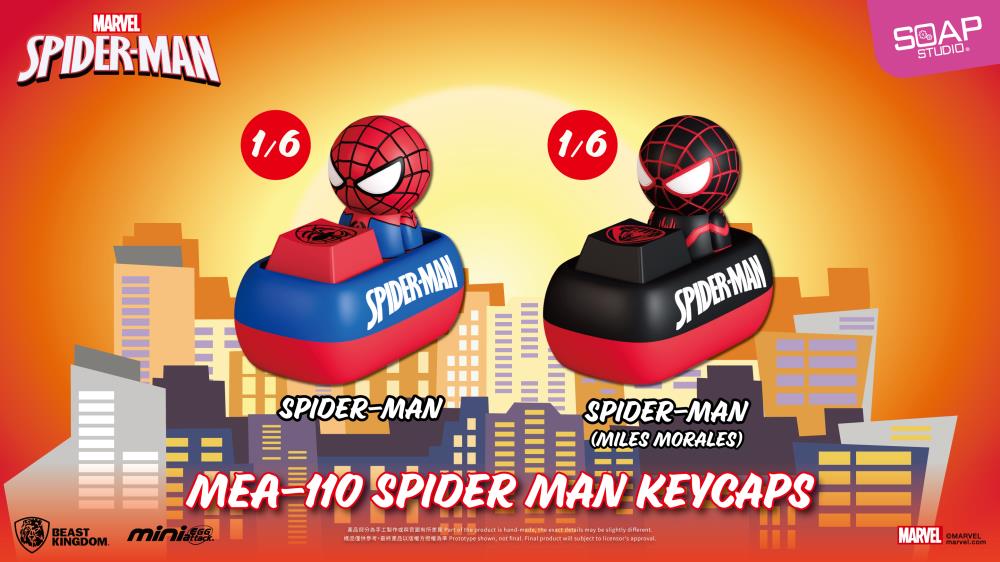 Beast Kingdom Marvel Mini Egg Attack MEA-110 Spider-Man Keycaps Box of 6 Random Keycaps - View 4