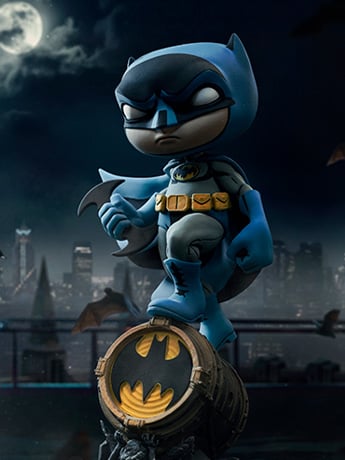 Iron Studios MiniCo DC Comics Batman on Bat-Signal (Blue Variant) Figure