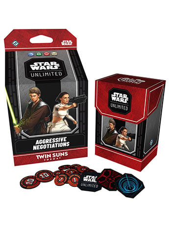 Fantasy Flight Games Star Wars: Unlimited Aggressive Negotiations Twin Suns Deck with Anakin and Padme