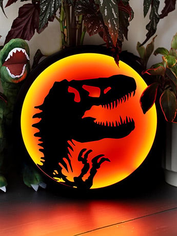 Ukonic Jurassic Park Back Lit T-Rex Logo LED Light (13-Inch)