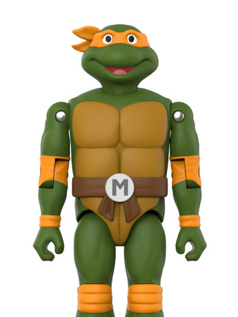 Super7 Teenage Mutant Ninja Turtles ReAction+ Michelangelo Plastic Action Figure