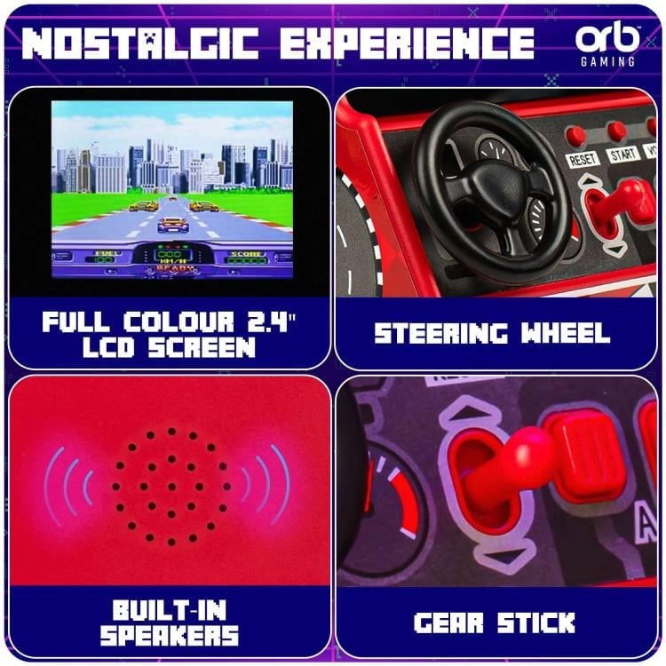 ThumbsUp! Orb Gaming Retro Mini Racing Arcade Machine with 30 Games (6-Inch) - View 6