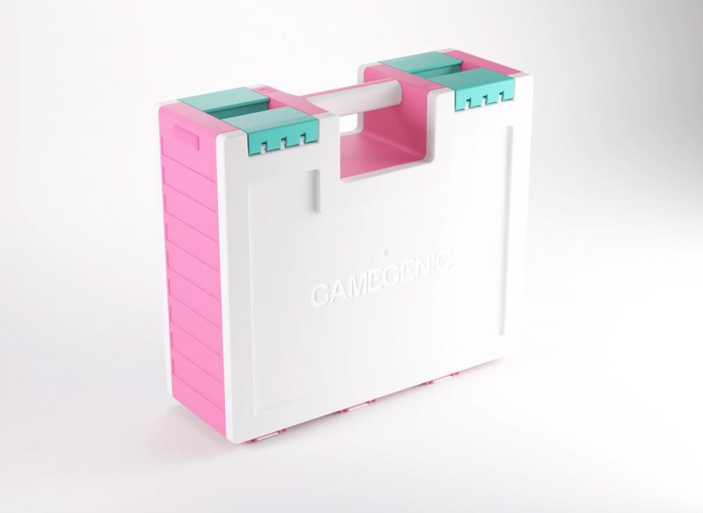 Gamegenic Game Castle (Pink/White/Teal) Storage Box for Board Games - View 7