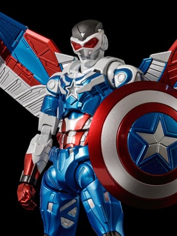Sentinel Marvel Fighting Armor Captain America (Sam Wilson) Action Figure, 6.5-Inch