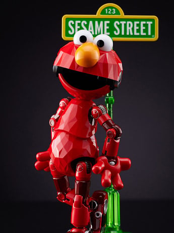 Blitzway Sesame Street Carbotix Elmo Action Figure, 6.7-Inch ABS and Die-Cast
