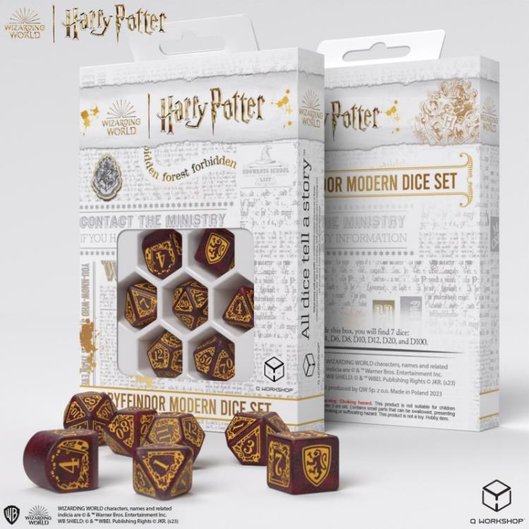 Q Workshop Harry Potter Gryffindor Modern Dice Set (Red) Polyhedral Dice - View 4