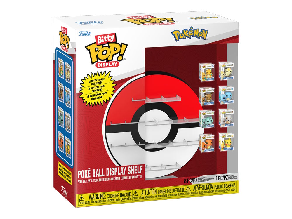 Funko Pokemon Bitty Pop! Poke Ball Display Shelf with Dragonite, Meowth and Eevee Figures - View 2