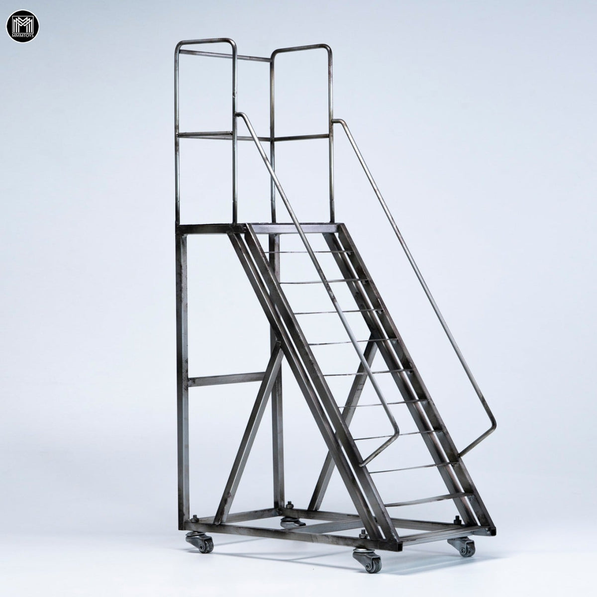 MMMToys Mobile Work Platform Ladder 1/6 Scale Diorama Accessory, 18-Inch Metal - View 3