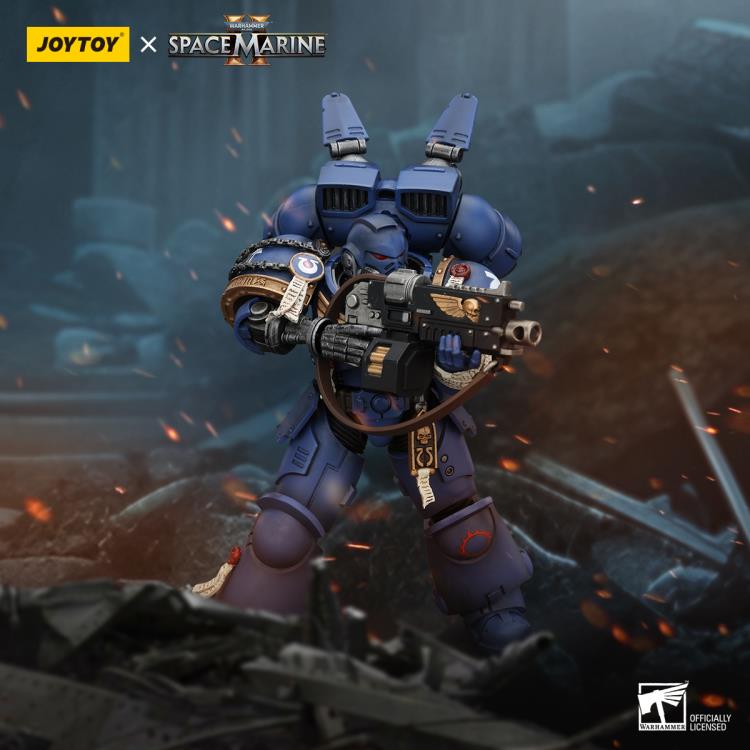 JoyToy Warhammer 40,000: Space Marine 2 Ultramarines Brother Chairon 1/18 Scale Plastic Action Figure - View 8