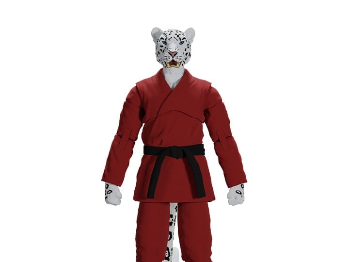 Icon Heroes Zoo Jitsu Fighters Shadow the Snow Leopard Red Gi Action Figure - View 2