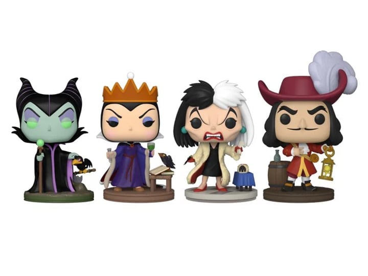 Funko Pop! Disney Villains Four-Pack Exclusive with Maleficent, Evil Queen, Cruella and Captain Hook - View 2
