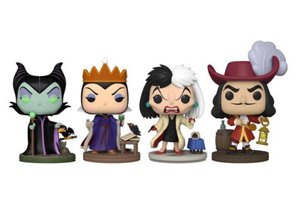 Funko Pop! Disney Villains Four-Pack Exclusive with Maleficent, Evil Queen, Cruella and Captain Hook - View 2