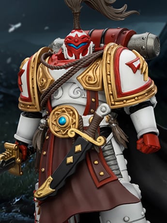 JoyToy Warhammer The Horus Heresy White Scars Hibou Khan Seeker of Atonement with The Breath of the Storm Powersword 1/18 Scale Action Figure