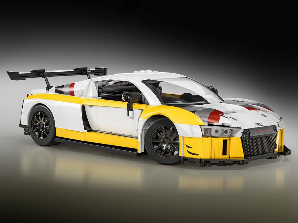 Hot Wheels Elite Series Mattel Brick Shop '15 Audi R8 LMS 1/16 Scale Building Set - View 2