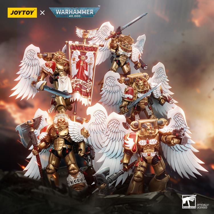 JoyToy Warhammer 40K Blood Angels Sanguinary Guard with Encarmine Axe and Inferno Pistol 1/18 Scale Action Figure - View 9