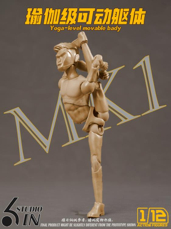 6in Studio 1/12 Scale Male Body (MK I) Plastic Action Figure Base Body - View 5